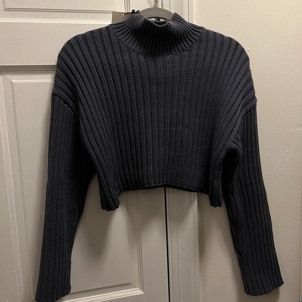 Cropped Blue/Grey zara sweater